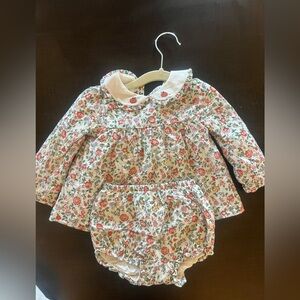 Janie and Jack pumpkin floral bubble with bloomers